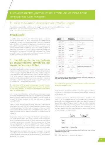 El envejecimiento prematuro del aroma de los ... - Projet Vinaromas