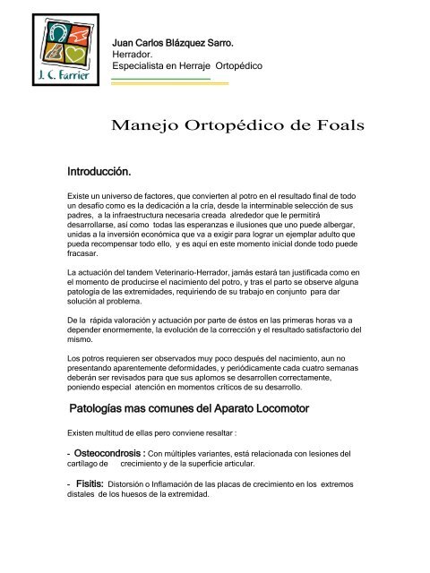 "herraje y manejo ortopédico de los foals" - [pdf] [130 kb]