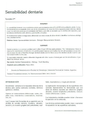 Sensibilidad dentaria