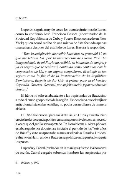 Pensamiento y acción antillanista de Luperón* - Clío - Organo de la ...