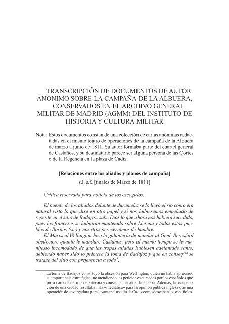 guerra de la independencia. operaciones en el suroeste 1810-1811