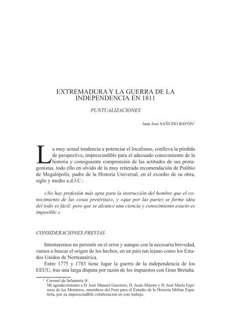 guerra de la independencia. operaciones en el suroeste 1810-1811