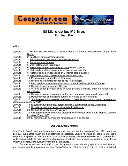 El Libro De Los Martires Iglesia Bautista Getsemani De