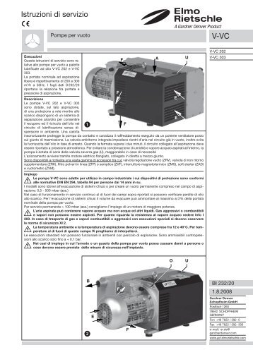 V-VC Istruzioni di servizio - Elmo Rietschle - A Gardner Denver ...