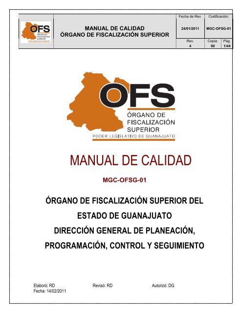 MANUAL DE CALIDAD - Órgano de Fiscalización Superior del ...