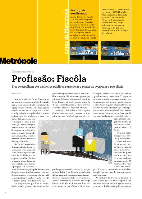 Cartas - Revista Metrópole