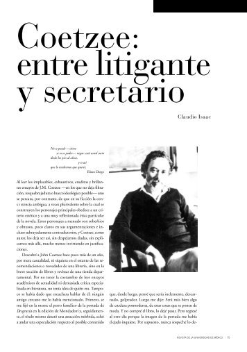 Claudio Isaac - Revista de la Universidad de México
