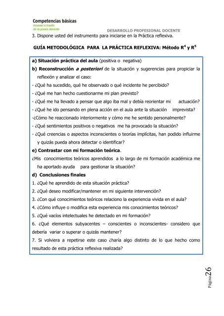 Desarrollo profesional del maestro La ... - Practica Reflexiva