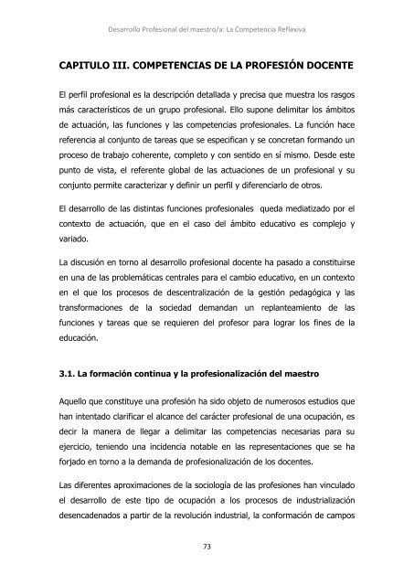 Desarrollo profesional del maestro La ... - Practica Reflexiva