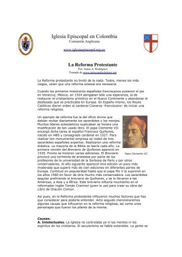 La Reforma Protestante.pdf - Iglesia Episcopal en Colombia