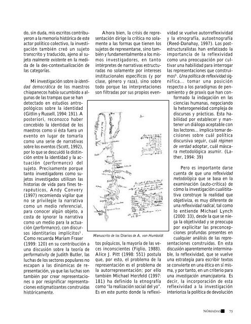 representación y reflexividad en la (auto)etnografía crítica - Dialnet