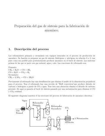 Preparación del gas de síntesis de amoníaco - Diquima