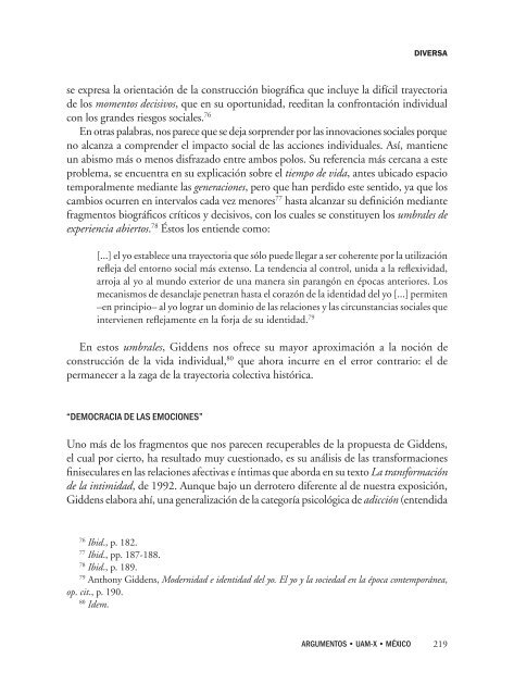 GIDDeNS y lA “INDIvIDUAlIDAD AlTAMeNTe ReFleXIvA” - SciELO