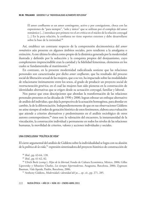 GIDDeNS y lA “INDIvIDUAlIDAD AlTAMeNTe ReFleXIvA” - SciELO