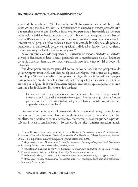 GIDDeNS y lA “INDIvIDUAlIDAD AlTAMeNTe ReFleXIvA” - SciELO