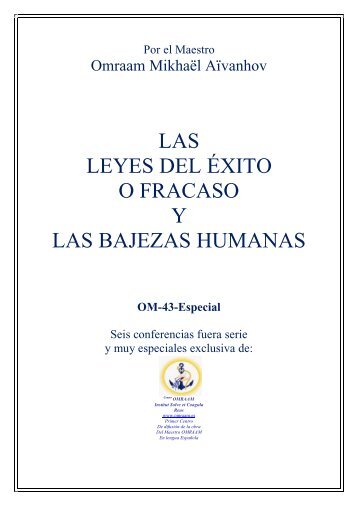 las leyes del éxito o fracaso y las bajezas humanas - OMRAAM