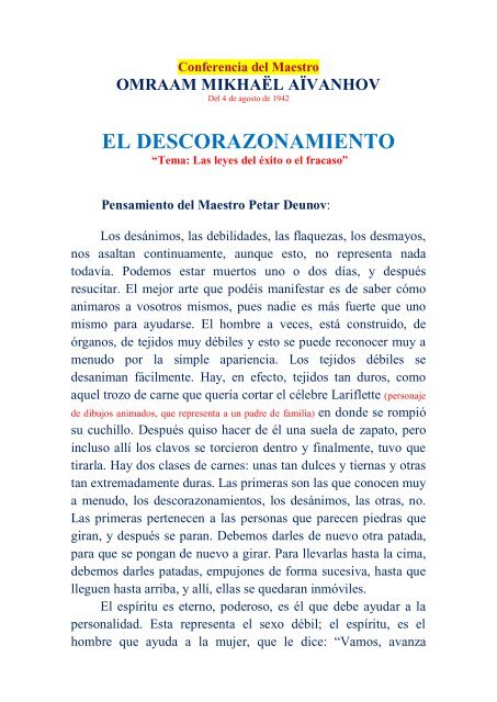 las leyes del éxito o fracaso y las bajezas humanas - OMRAAM