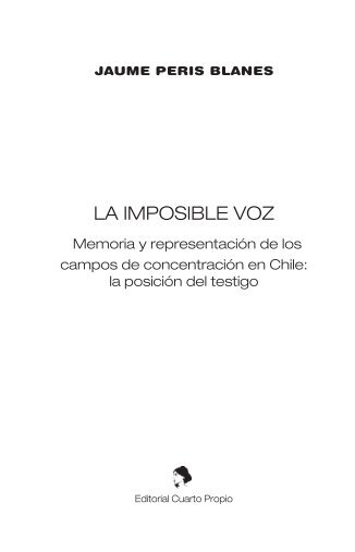 LA IMPOSIBLE VOZ - Roderic - Universitat de València