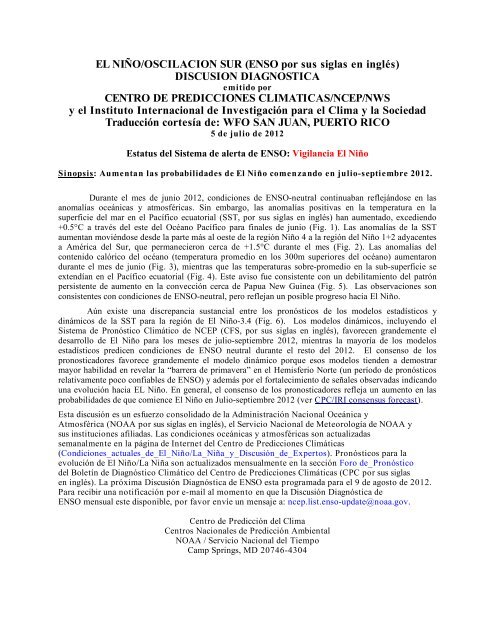 EL NI O OSCILACION SUR ENSO Por Sus Siglas En Ingl s NOAA