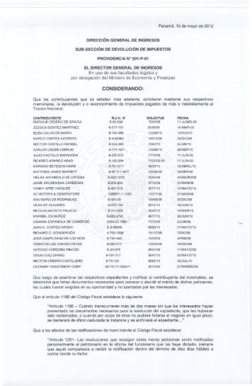 providencia 201-p-01 - Dirección General de Ingresos