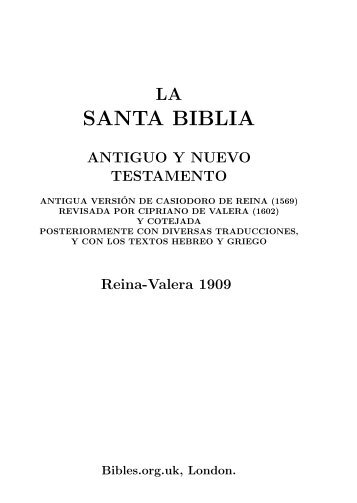 Spanish Bible (Reina Valera 1909) - Iglesia Anglicana Cristo Redentor