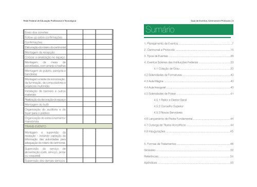 Guia de Eventos, Cerimonial e Protocolo