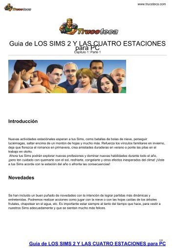 Guia de LOS SIMS 2 Y LAS CUATRO ... - Trucoteca.com