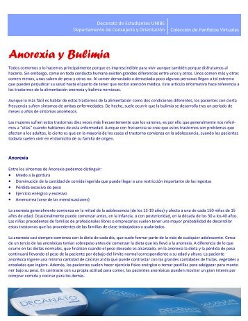 Coleccion Panfletos Virtuales ANOREXIA Y BULIMIA