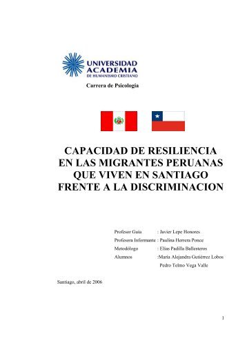 capacidad de resiliencia en las migrantes peruanas que viven en ...