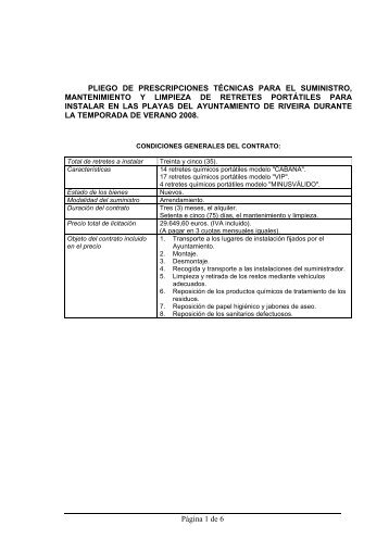 pliego de prescripciones tcnicas para el suministro de 26 retretes ...