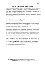 AULA 8 – Operações de Análise Espacial 8.1 Matriz de Proximidade ...