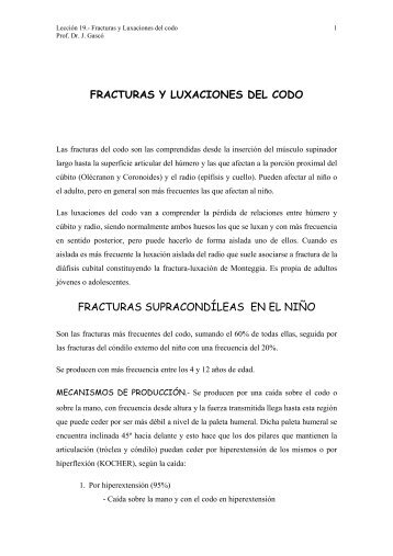 FRACTURAS Y LUXACIONES DEL CODO FRACTURAS ...