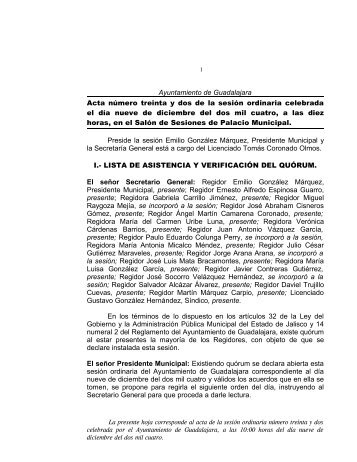 Acta número ochenta y dos de la sesión ordinaria ... - Guadalajara