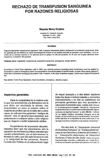 Rechazo de transfusión sanguínea por razones religiosas - Binasss