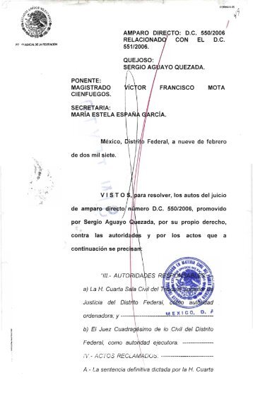 Sentencia de Amparo del Tercer Tribunal ... - Sergio Aguayo