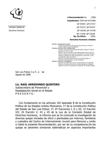 RECO MENORES.pdf - Comisión Estatal de Derechos Humanos