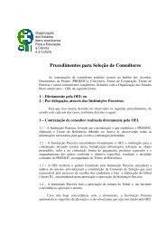 Procedimentos para Contratação de Consultor - OEI