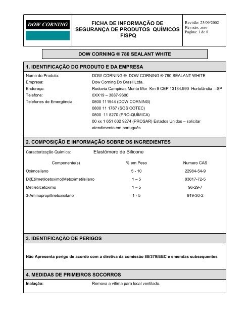 Cronnos® - FISPQ, PDF, Embalagem e rotulagem