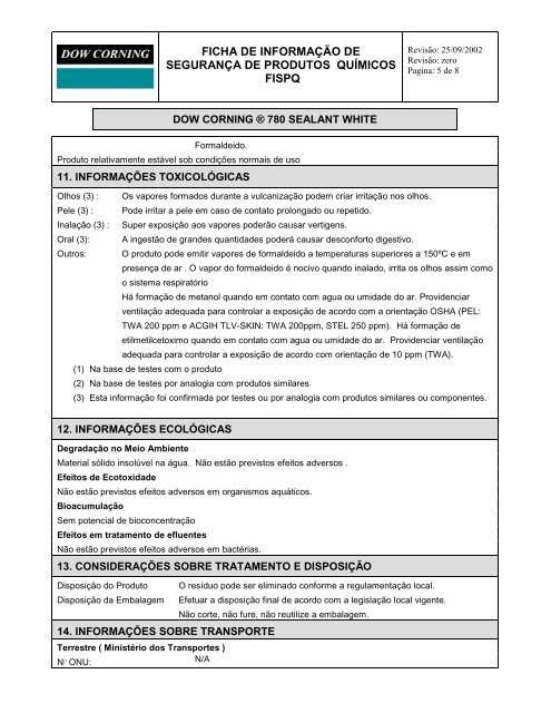 TROP FISPQ Rev.14, PDF, Combustão