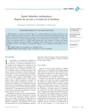 Quiste hidatídico mediastínico. Reporte de un caso y ... - SciELO