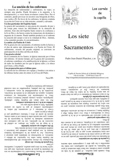 Los siete Sacramentos - Chapelle Notre-Dame-de-la-médaille ...