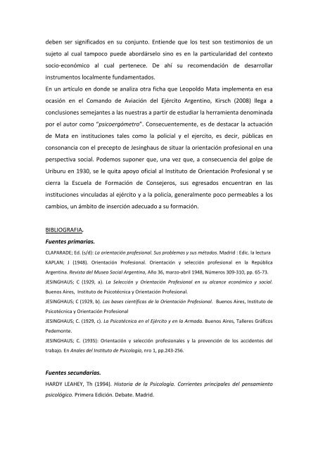 Revista de Historia de la Psicología en Argentina - Universidad de ...