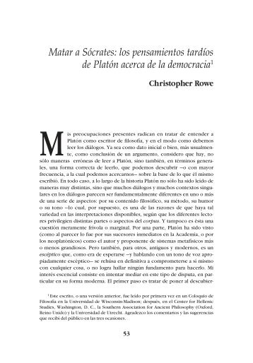 Matar a Sócrates: los pensamientos tardíos de Platón acerca de la ...