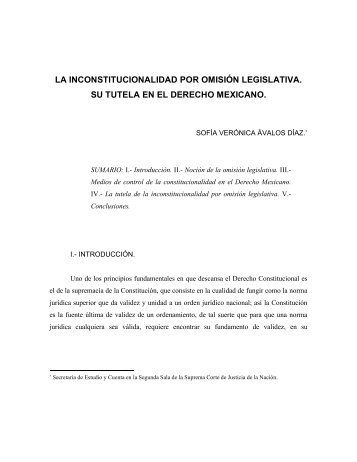 la inconstitucionalidad por omisión legislativa. su tutela en el ...