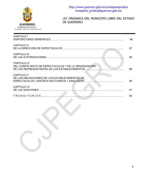 ley organica del municipio libre del estado de guerrero