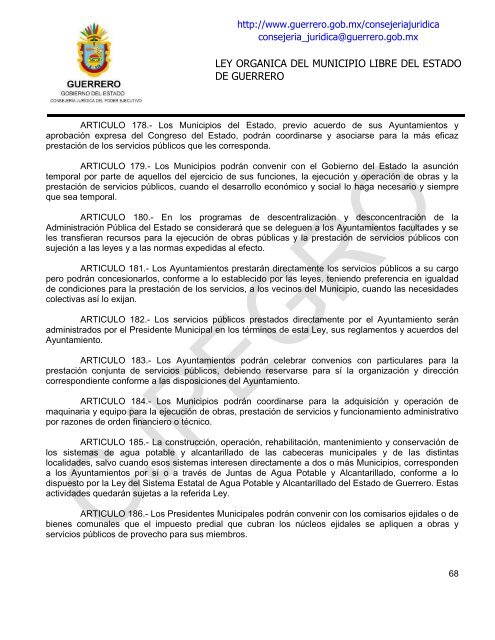 ley organica del municipio libre del estado de guerrero