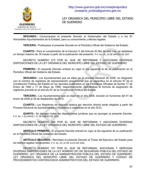 ley organica del municipio libre del estado de guerrero