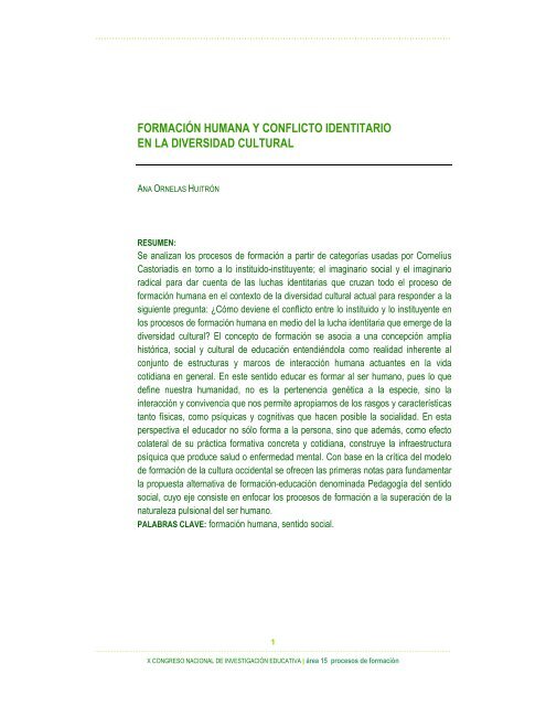 formación humana y conflicto identitario en la diversidad cultural