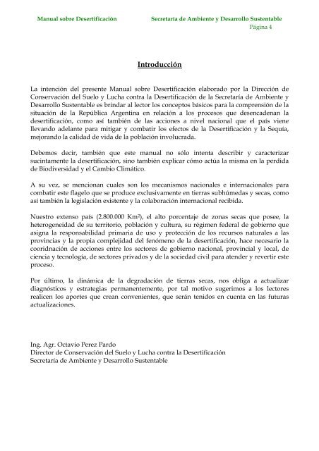 Desertificación - Secretaria de Ambiente y Desarrollo Sustentable