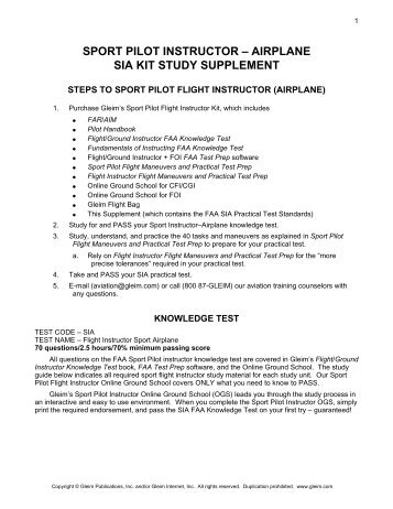 Sport Pilot Instructor Study Guide - Gleim Publications